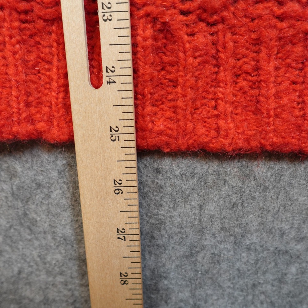 Pam Gela Sweater Womens Small Red Black Block Stripe Crew Neck‎ Chunky Knit Wool - Picture 9 of 10